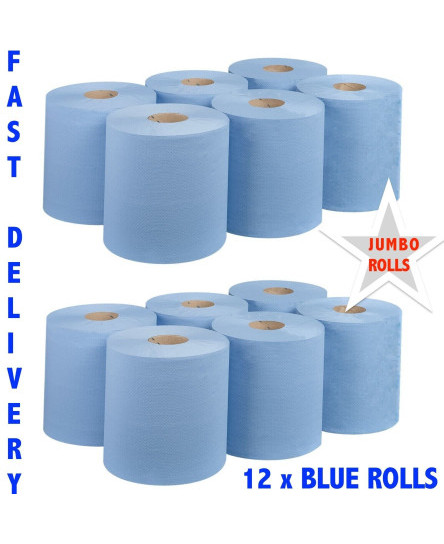 12-x-jumbo-workshop-hand-towels-rolls-2-ply-centre-feed-wipes-embossed-tissue