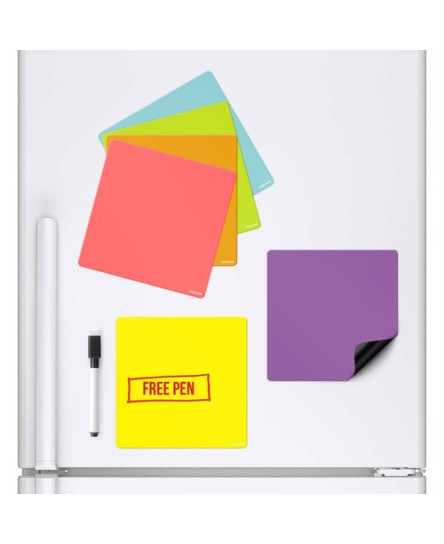 6x-coloured-squares-magnetic-fridge-whiteboard-memo-board-drywipe-notice-board