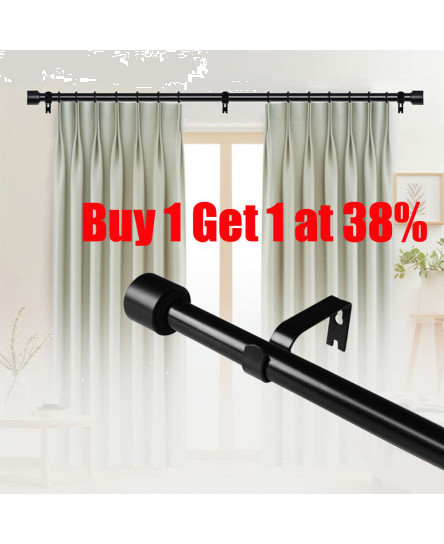 extendable-eyelet-metal-curtain-pole-rail-with-finials-rings-rod-fittings-black