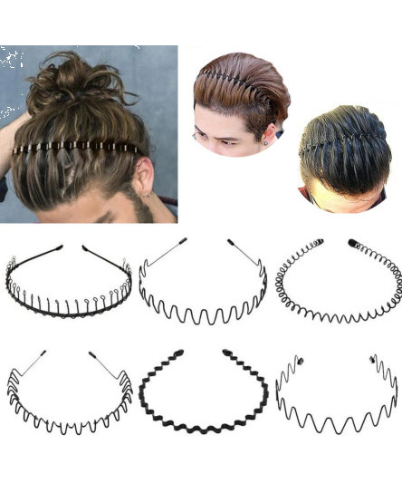 black-metal-sports-hairband-headband-wave-alice-style-hair-band-unisex-men-women