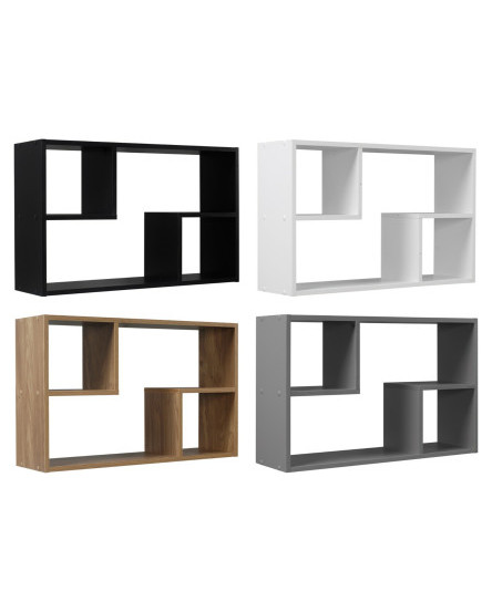 Nyborg Rectangular Wooden Floating Wall Mounting Shelf Display Unit Book Storage